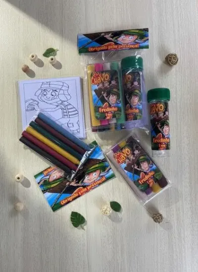 Kit Massinha + Giz + Bolha - Chaves Personalizado - artesanato de Mi Papelaria Criativa