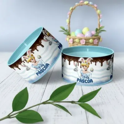 Tubo Lata - Cinderela Páscoa Personalizada - artesanato de Mi Papelaria Criativa