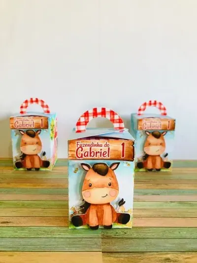 Caixa Alça Fazendinha - artesanato de Fina Essência Papelaria Personalizada