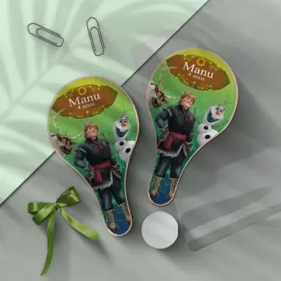 Raquete Ping Pong - Frozen Personalizada - artesanato de Mi Papelaria Criativa