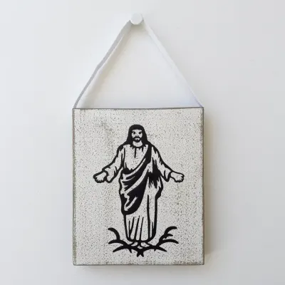Quadrinho Jesus Sagrado - artesanato de Estudio Bananeira