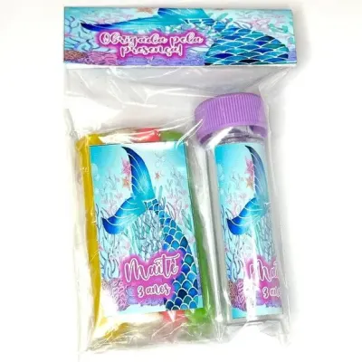 Kit Massinha + Bolha Calda de Sereia Personalizado - artesanato de Mi Papelaria Criativa