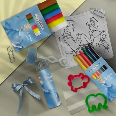 Kit Massinha Infantil Cinderela Personalizado - artesanato de Mi Papelaria Criativa