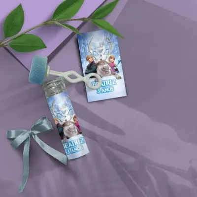 Bolha de Sabão - Frozen Personalizado - artesanato de Mi Papelaria Criativa