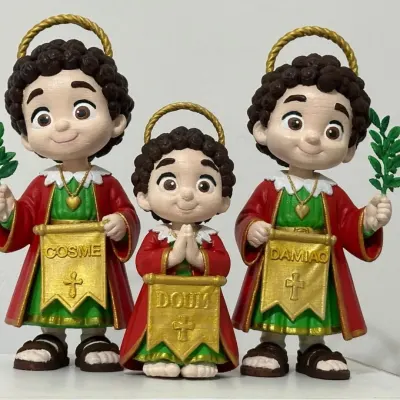Cosme Damiao e Doum - artesanato de Milideiasjp