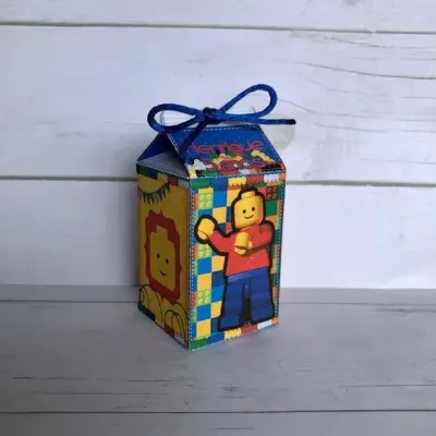 Mini Caixa Milk Lego - artesanato de Fina Essência Papelaria Personalizada