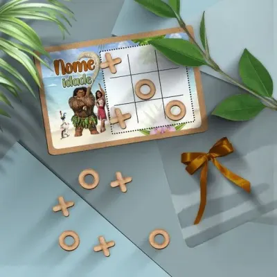 Jogo da Velha - Moana Personalizado - artesanato de Mi Papelaria Criativa