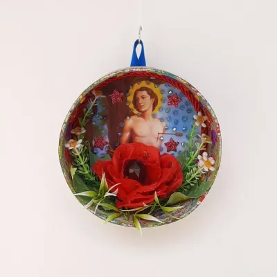 Relicário São Sebastião - artesanato de Estudio Bananeira