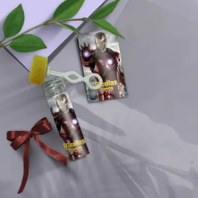 Bolha de Sabão - Homem de Ferro Personalizado - artesanato de Mi Papelaria Criativa