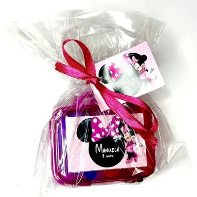 Maletinha Minnie Rosa Modelar Personalizada - artesanato de Mi Papelaria Criativa
