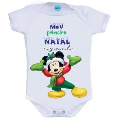 Body meu primeiro natal - artesanato de Innovare Studio