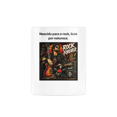 Caneca Rock Forever Guitarra e Vinil Vintage 325ml - artesanato de Max Absoluto