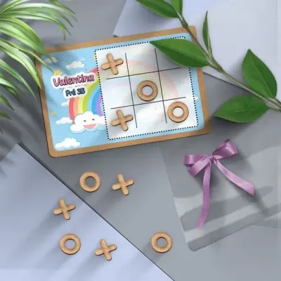 Jogo da Velha - Arco Íris Personalizado - artesanato de Mi Papelaria Criativa