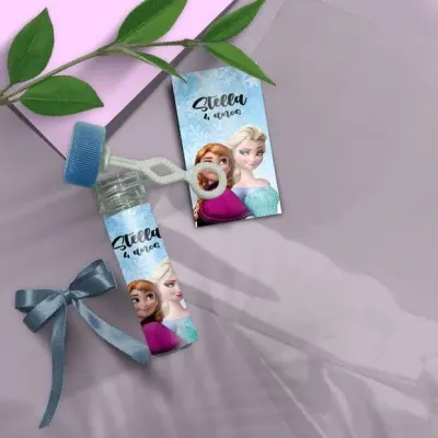 Bolha de Sabão - Ana e Elsa Frozen Personalizado - artesanato de Mi Papelaria Criativa
