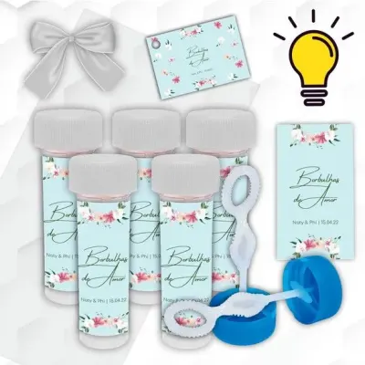 Bolinha de Sabão Casamento Personalizada - artesanato de Mi Papelaria Criativa