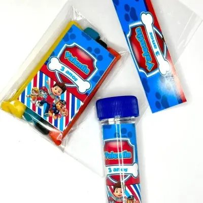 Kit Massinha + Bolha Patrulha Canina Personalizado - artesanato de Mi Papelaria Criativa