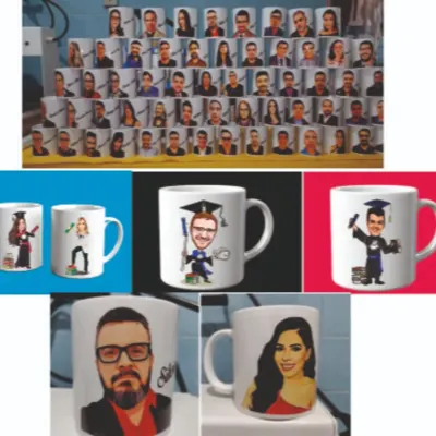 Canecas de Porcelana Personalizadas para eventos e Formaturas - artesanato de Kharmo Arts Camisetas e Brindes Personalizados
