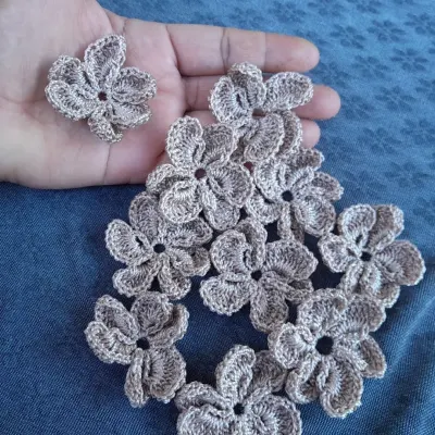Flores de Crochê para Aplicação - Kit com 10 - artesanato de Ponto Artesanal