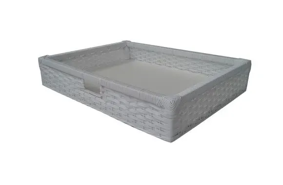 Kit C/ 4 Gavetas Vime Sintét. Branco 67x37x11 - artesanato de Mundo Urbano