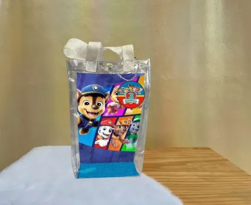 Sacola Transparente Patrulha Canina Personalizado - artesanato de Artmanha Lembrancinhas