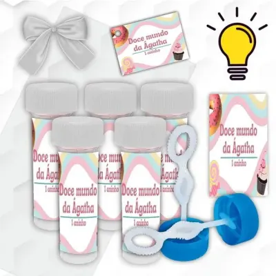Bolinha de Sabão Doces Personalizada - artesanato de Mi Papelaria Criativa