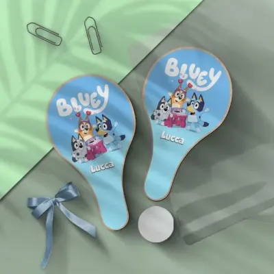 Raquete Ping Pong - Bluey Personalizada - artesanato de Mi Papelaria Criativa