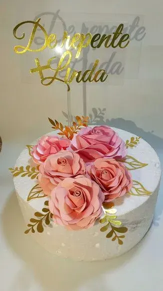 Topper Bolo de Repente + Linda Flores