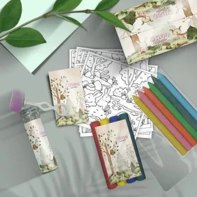 Kit Massinha + Giz + Bolha - Bosque Personalizado - artesanato de Mi Papelaria Criativa