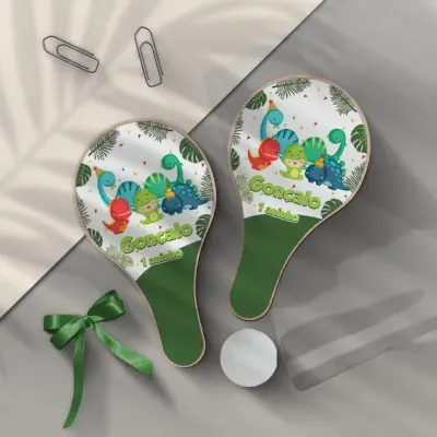 Raquete Ping Pong - Dinossauro Baby Personalizada - artesanato de Mi Papelaria Criativa