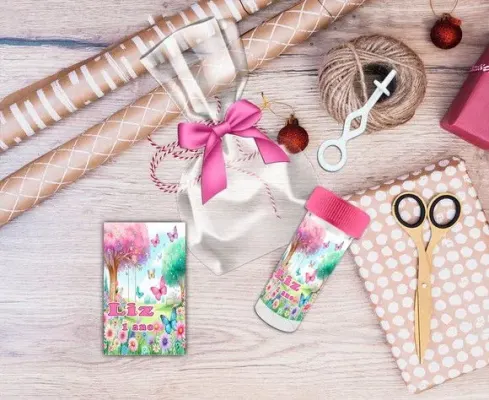 Bolha de Sabão Jardim Encantado Personalizada - artesanato de Artmanha Lembrancinhas