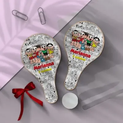 Raquete Ping Pong - Turma da Mônica Personalizada - artesanato de Mi Papelaria Criativa