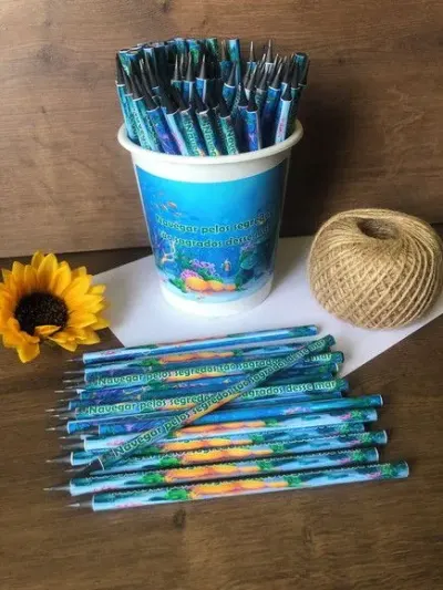 Lápis Fundo do Mar Personalizado - artesanato de creativitybynina