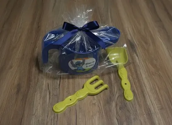 Baldinho Regador de Praia - Stitch Personalizado - artesanato de Mi Papelaria Criativa
