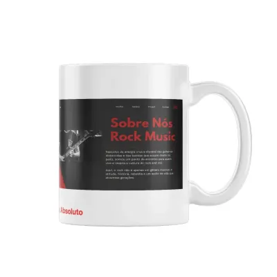Caneca Rock Music com Guitarra e Bateria 325ml - artesanato de Max Absoluto