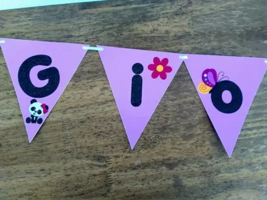 Bandeirola Panda - artesanato de Fina Essência Papelaria Personalizada