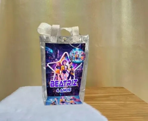 Sacola Transparente Guerreiras do Kpop Personalizado - artesanato de Artmanha Lembrancinhas