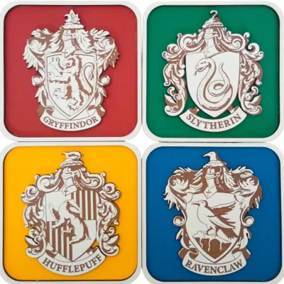 Quadros Decorativos Harry Potter – As 4 Casas de Hogwarts - artesanato de LeJu Art Decor