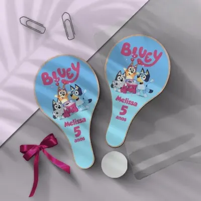 Raquete Ping Pong - Bluey - artesanato de Mi Papelaria Criativa