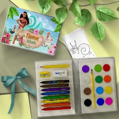 Estojo de Pintura - Moana Personalizado - artesanato de Mi Papelaria Criativa