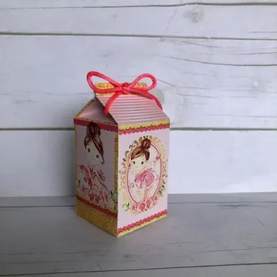 Mini Caixa Milk Bailarina - artesanato de Fina Essência Papelaria Personalizada