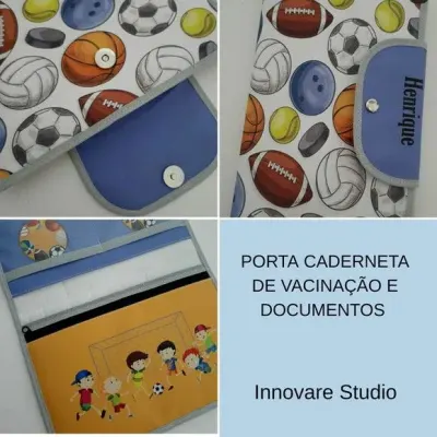 Porta caderneta de vacinação e documentos da criança - artesanato de Innovare Studio
