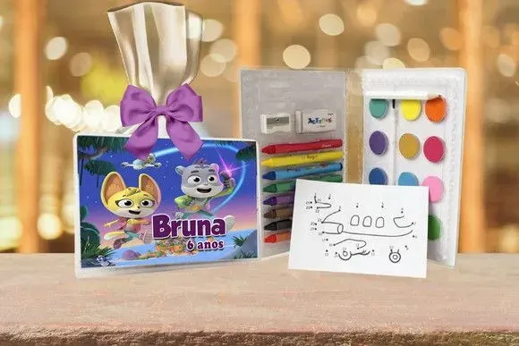 Estojo de Pintura Misterios Animais Personalizado - artesanato de Artmanha Lembrancinhas