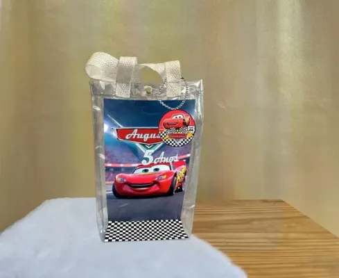Sacola Transparente Carros Personalizado - artesanato de Artmanha Lembrancinhas