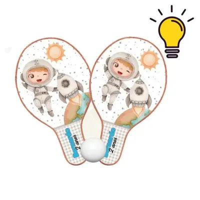 Raquete Ping Pong - Astronauta - artesanato de Mi Papelaria Criativa