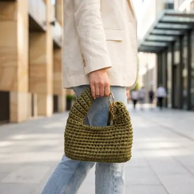 Bolsa croche  fio malha - artesanato de @atelieartecoreamor