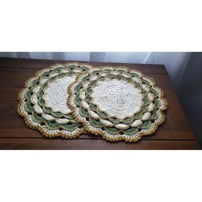 Sousplat em Crochê Luxo Turco - 02 Peças - artesanato de Mari Crochê feito com carinho!