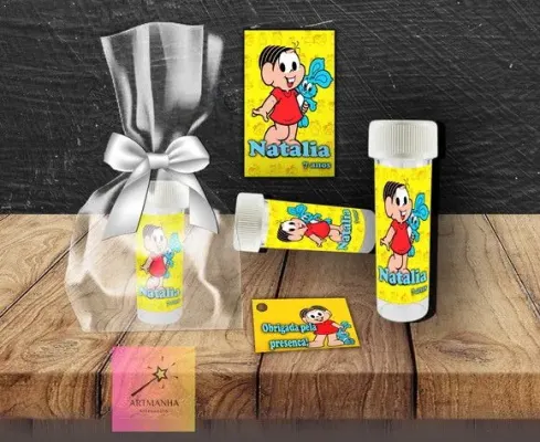 Bolha de Sabão Monica Personalizada - artesanato de Artmanha Lembrancinhas
