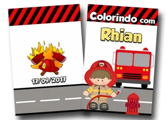 revista colorir bombeiro 14x10 - artesanato de PAPCRIE