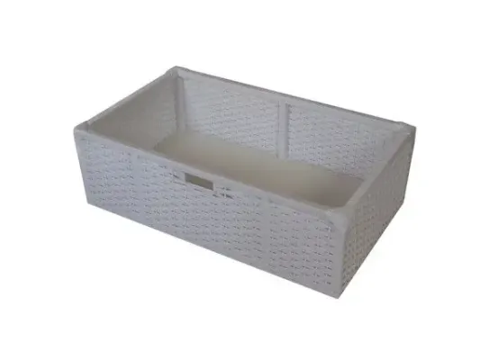 Cesto Gaveta Sintético Branco 58x33x28 - artesanato de Mundo Urbano