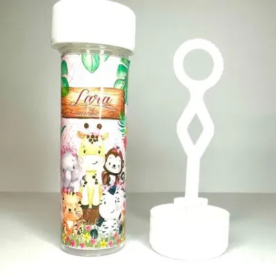 Bolinha de Sabão Safari Rosa Personalizada - artesanato de Mi Papelaria Criativa